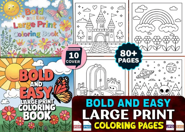 Bold and Easy Bundle Coloring Book Pages - Image 2