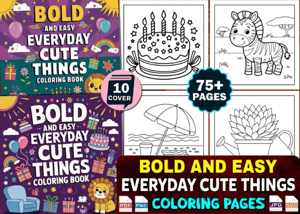 Bold and Easy Bundle Coloring Book Pages - Image 15