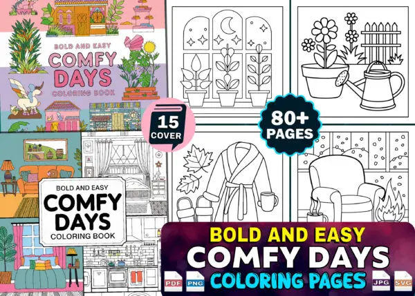 Bold and Easy Bundle Coloring Book Pages - Image 5