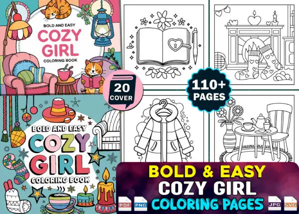 Bold and Easy Bundle Coloring Book Pages - Image 4