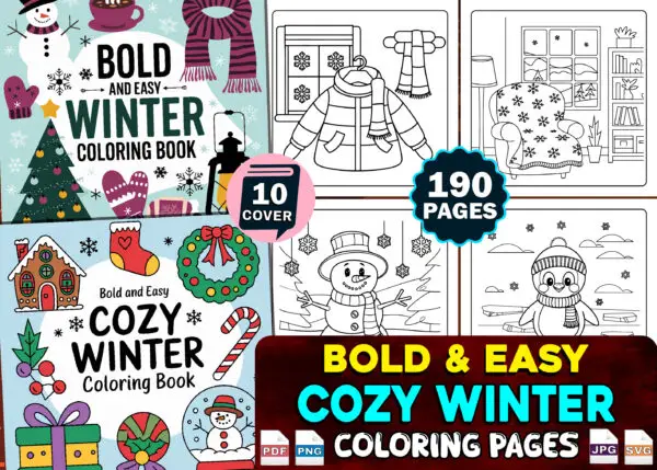 Bold and Easy Bundle Coloring Book Pages - Image 3