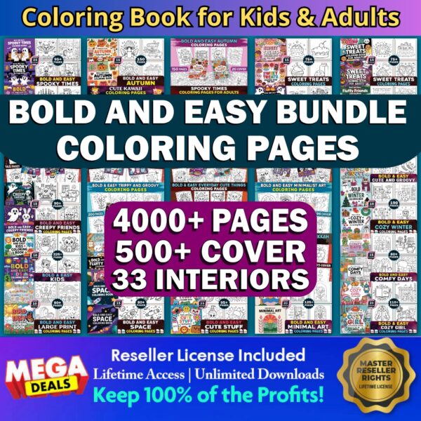 Bold and Easy Bundle Coloring Book Pages